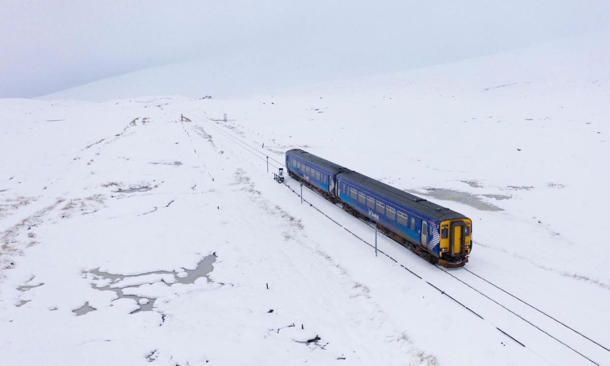 <span>ScotRail said the Class 156 trains used excess heat from their diesel engines for heating carriages.</span><span>Photograph: Iain Masterton/Alamy</span>