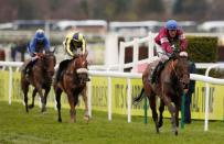 Horse Racing - Crabbie's Grand National Festival - Aintree Racecourse - 9/4/16 Rule The World ridden by David Mullins (R) before winning the 5.15 Crabbie's Grand National Chase Reuters / Andrew Yates Livepic