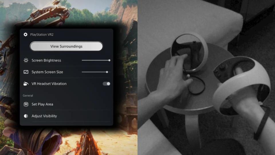 PS VR2具備透視功能，讓玩家可以在戴著頭戴裝置的狀態下查看周圍環境。（圖／翻攝自Sony官網）