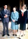 <p>Prince Charles and his then-fiancee Lady Diana Spencer meet The Queen at Buckingham Palace. (PA Archive) </p>