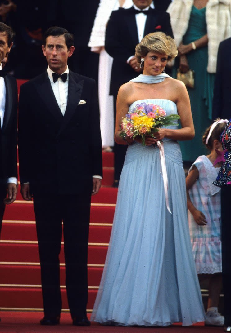 Wearing Catherine Walker at a 1987 gala (PA)