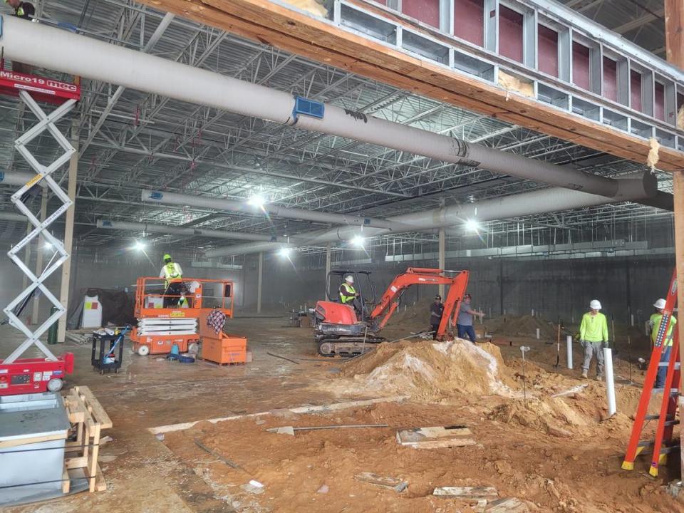 Crews are down to the dirt to transform an empty building at the corner of Pass Road at Popp’s Ferry Road in Biloxi into a shiny new Rouses Market in Biloxi. Courtesy of Biloxi Councilman Paul Tisdale