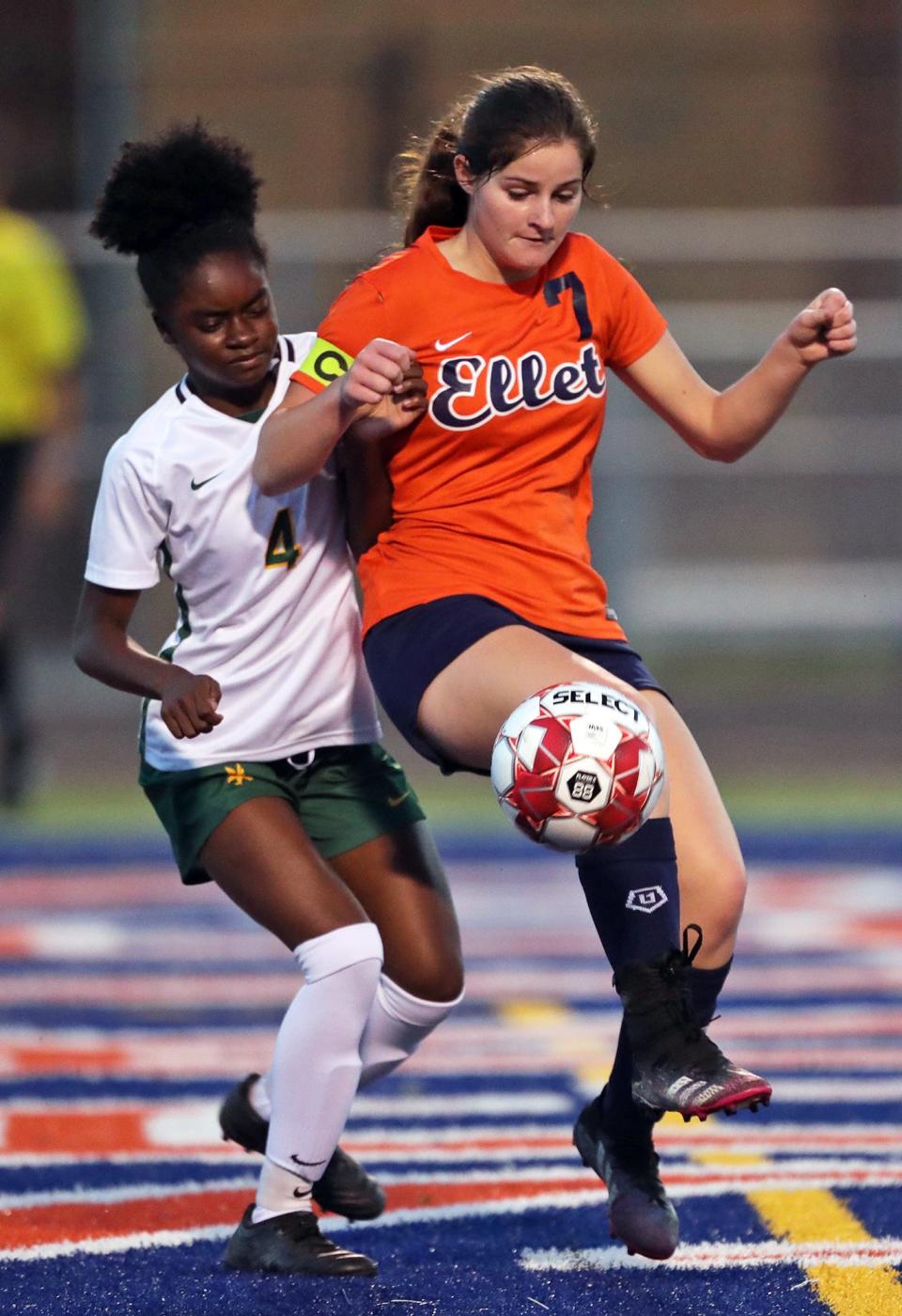 Ellet's Sydney Tucker, right, scored twice in a non-league win over Tallmadge.