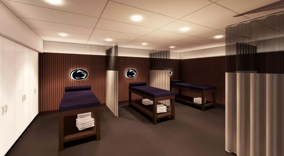 A rendering of the massage room in the Greenberg Indoor Sports Complex.