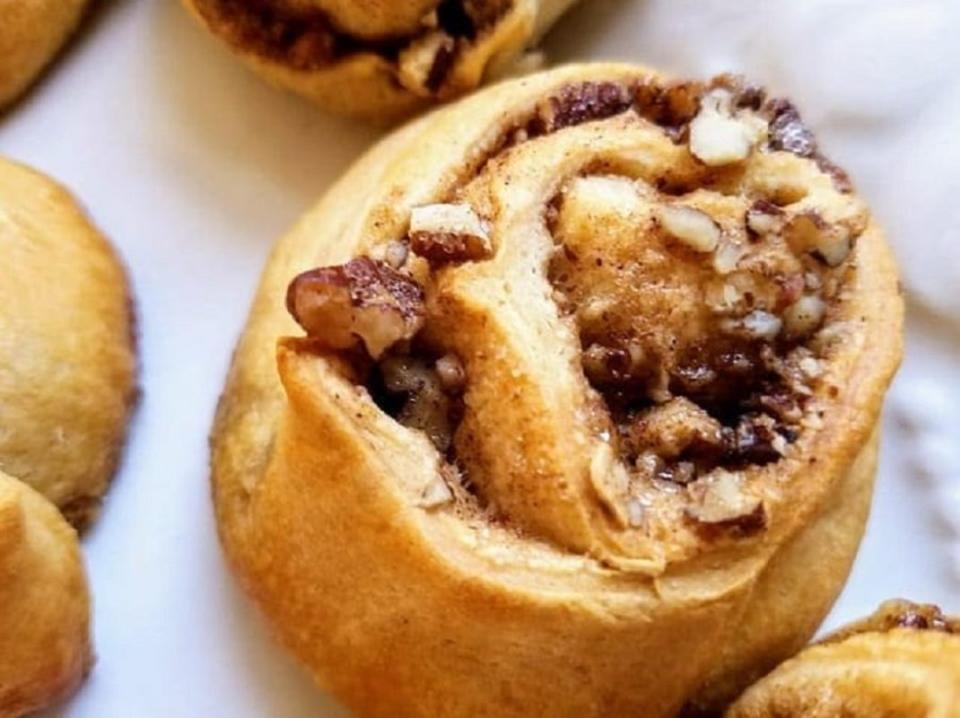 <p>Moore or Less Cooking</p><p>Perfectly spiced, pillowy bites of buttery layers, these eggnog cinnamon rolls are just begging to be enjoyed. A wonderful addition to any breakfast, brunch or dessert for the holiday or anytime.</p><p><strong>Get the recipe: <a href="https://mooreorlesscooking.com/eggnog-cinnamon-rolls/" rel="nofollow noopener" target="_blank" data-ylk="slk:Eggnog Cinnamon Rolls;elm:context_link;itc:0;sec:content-canvas" class="link ">Eggnog Cinnamon Rolls</a></strong></p>