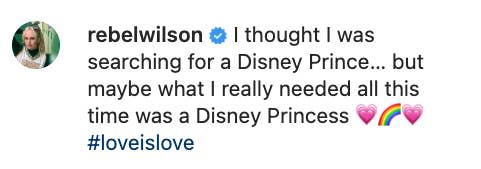 Rebel Wilson's Instagram caption