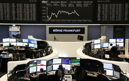 The German share price index DAX graph is pictured at the stock exchange in Frankfurt, Germany, January 17, 2019. REUTERS/Staff