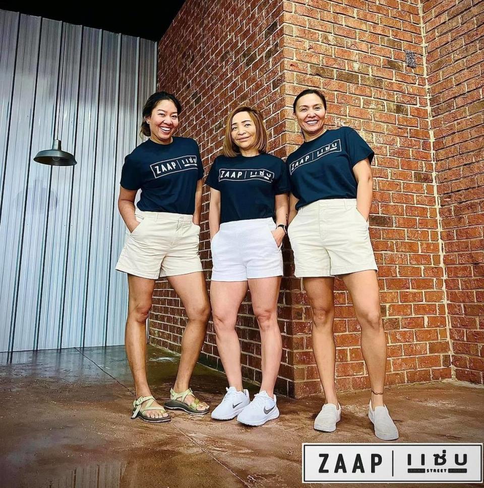 From left to right, the owners and operators of ZAAP Thai Street Food in Warner Robins: Kook Supranee Sritan, Annie Porntip Ngernngok and Kai Patcharee Sintuwong.