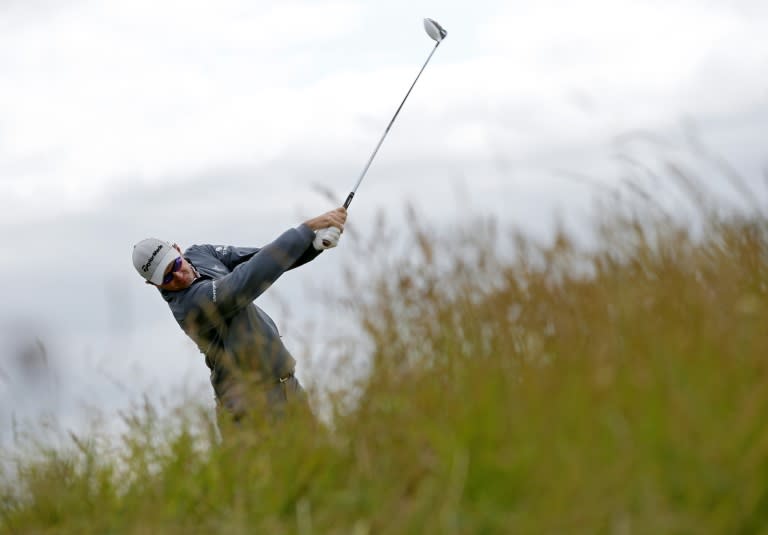 England's Justin Rose plays from the 6th tee during his second round on day two of the 2015 British Open Golf Championship on The Old Course at St Andrews in Scotland, on July 17, 2015