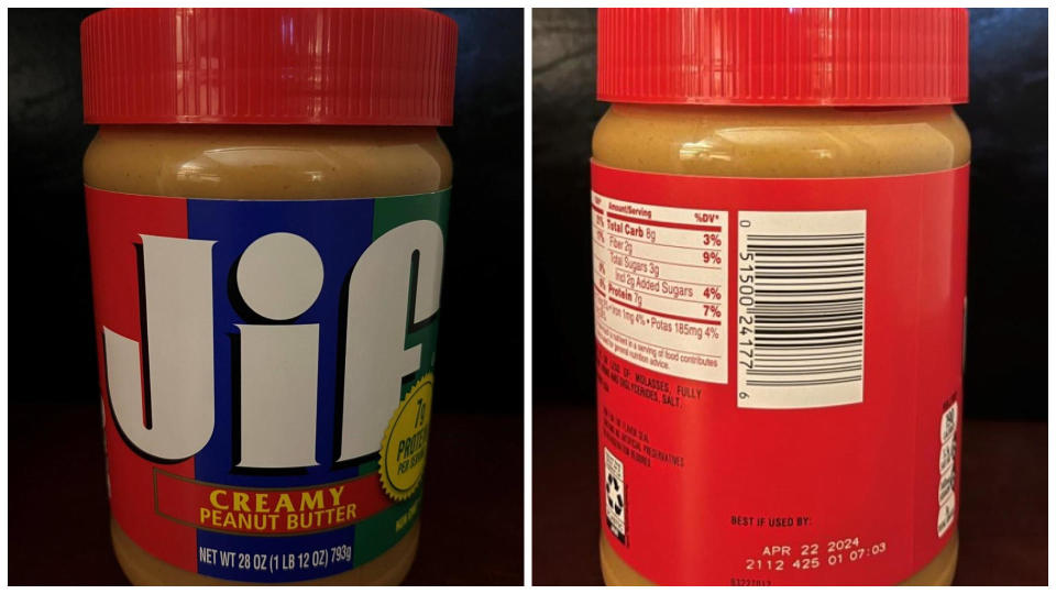 Recalled Jif Peanut Butter / Credit: Food and Drug Administration