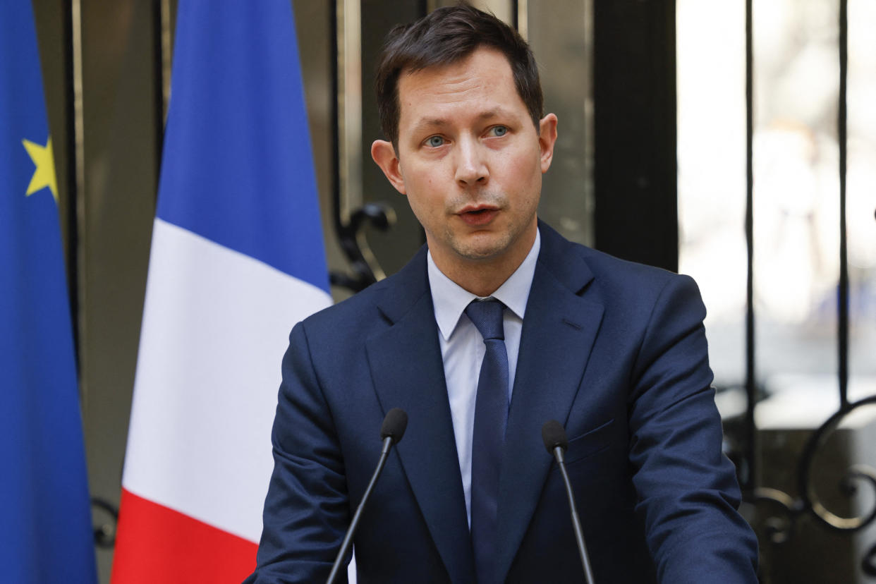 Francois-Xavier Bellamy, tête de liste LR aux européennes, propose la suppression de l'excuse de minorité (Photo by Ludovic MARIN / AFP)