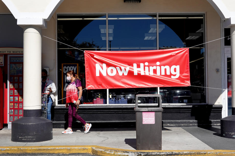 US jobs grew less than expected in March but the unemployment rate fell to a new two-year low of 3.6%.  Photo: Joe Raedle/Getty