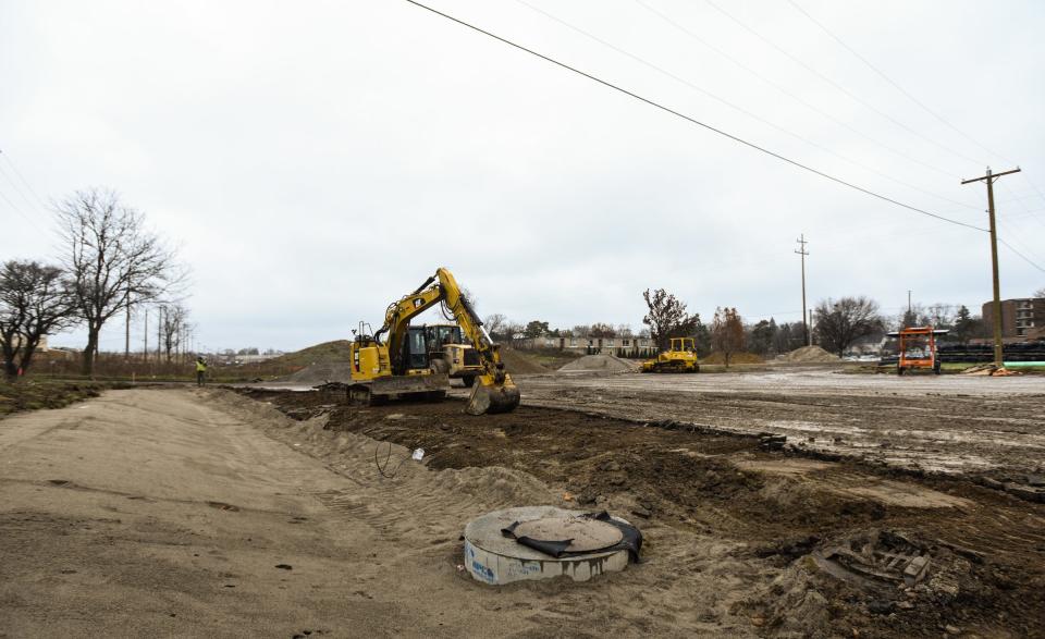 Work continues on the Montgomery Drain project, seen under construction Friday, Dec. 3, 2021.