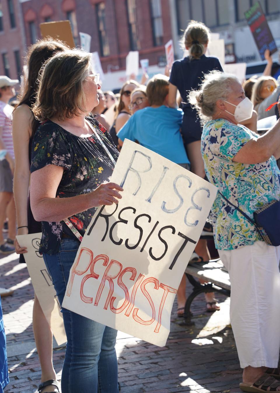 Victoria Su of Stratham participates in the "Bans Off Our Bodies" rally in Market Square in Portsmouth Friday, June 24, 2022.