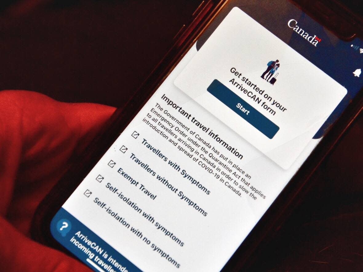 The ArriveCAN app has been used since the early days of the pandemic to allow Canadians and permanent residents entering the country to provide documentation about health, vaccines and quarantine plans. (CBC / Radio-Canada - image credit)