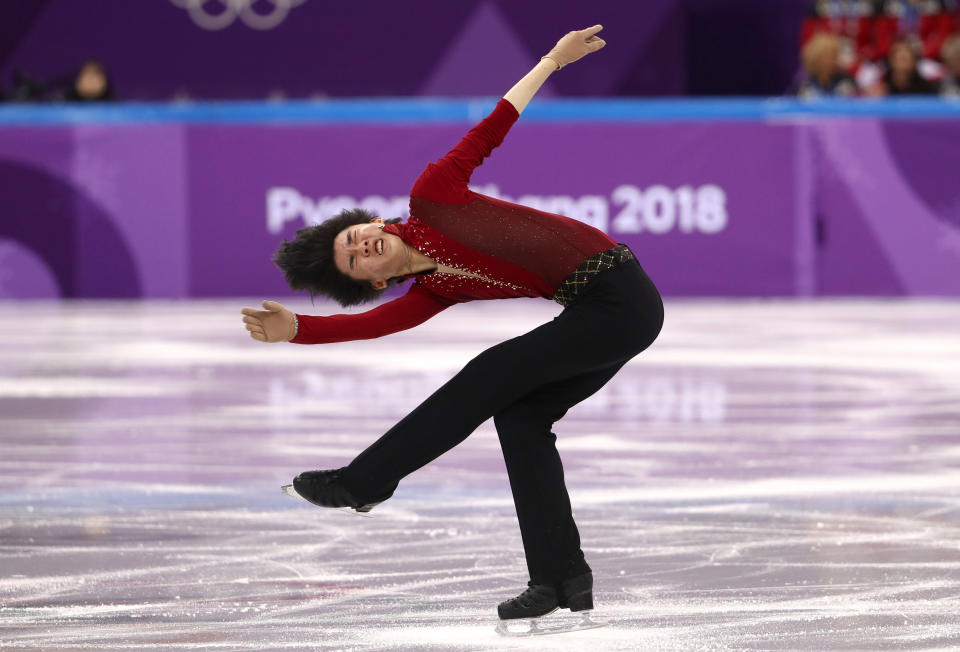 <p>Junhwan Cha of Korea competes in the Figure Skating Team Event – Men’s Single Skating Short Program during the PyeongChang 2018 Winter Olympic Games at Gangneung Ice Arena on February 9, 2018 in Gangneung, South Korea. </p>