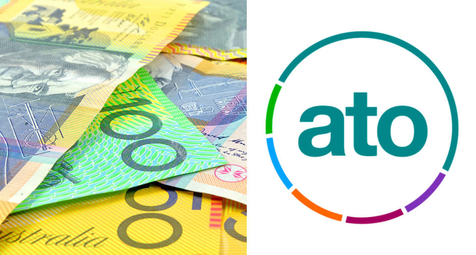 Australian currency and the ATO logo to represent tax refunds.