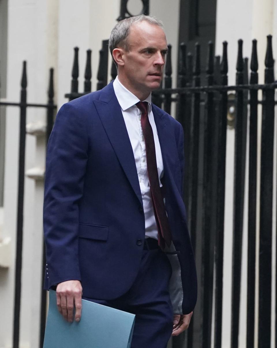Then Foreign Secretary Dominic Raab was heavily criticised by Harry Dunn’s family for his handling of the case (Victoria Jones  /PA)