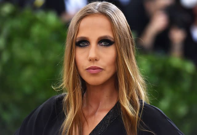 <p>Sean Zanni/Patrick McMullan/Getty</p> Allegra Versace attends the Heavenly Bodies: Fashion & The Catholic Imagination Costume Institute Gala on May 7, 2018 in New York City.