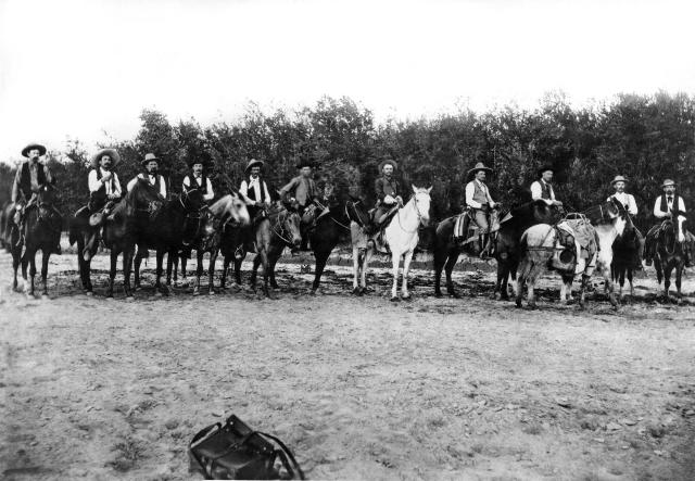 Texas Rangers engaged in target practice (ca. 1920)