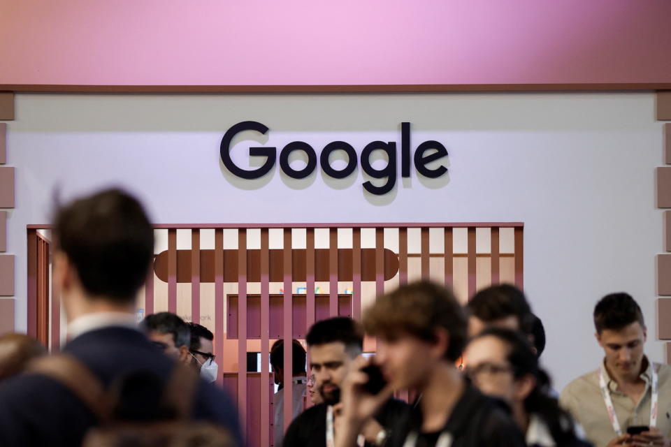 A logo of Google is seen at its exhibition space, at the Viva Technology conference dedicated to innovation and startups at Porte de Versailles exhibition center in Paris, France June 15, 2022. REUTERS/Benoit Tessier