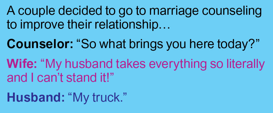 Marriage jokes: Marriage counselor asks, 