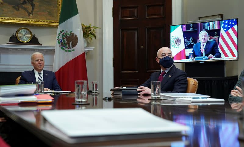 Biden has a virtual meeting with Mexico President Andres Manuel Lopez from the White House in Washington