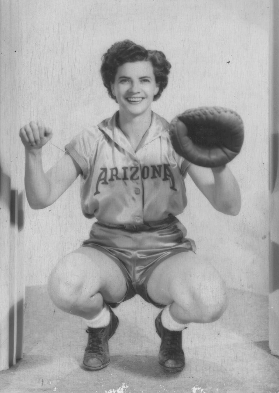 Dot Wilkinson poses in her uniform. She played for the Ramblers from 1933 to 1965.