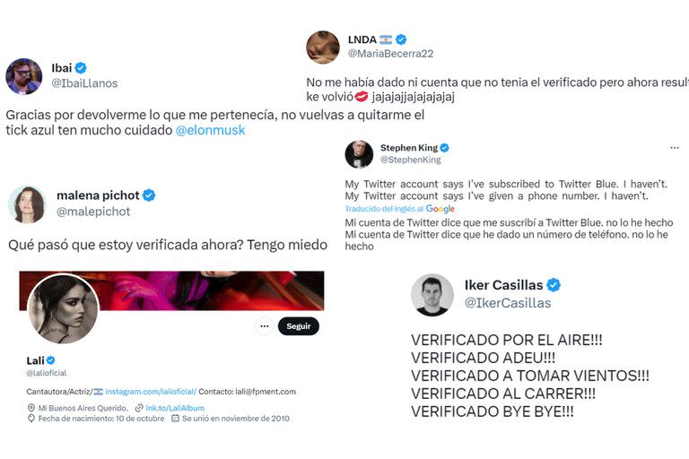 Algunos de los famosos que recuperaron el verificado en Twitter sin pagar