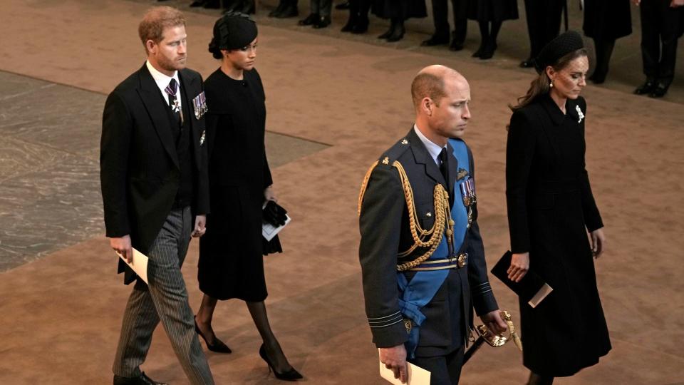 The royals at the Queen's funeral in 2022