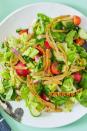 <p>Fattoush is a very fresh and bright <a href="https://www.delish.com/cooking/g39502569/middle-eastern-recipes/" rel="nofollow noopener" target="_blank" data-ylk="slk:Middle Eastern;elm:context_link;itc:0;sec:content-canvas" class="link ">Middle Eastern</a> salad usually served alongside a protein (like Easter <a href="https://www.delish.com/cooking/recipe-ideas/g26886001/best-lamb-recipes/" rel="nofollow noopener" target="_blank" data-ylk="slk:lamb;elm:context_link;itc:0;sec:content-canvas" class="link ">lamb</a>, perhaps?) to help cut the fat. Pro tip: Let the juices that drip to the bottom of the salad serve as extra dressing for whatever you're eating next to it.</p><p>Get the <strong><a href="https://www.delish.com/cooking/recipe-ideas/a35048515/fattoush-recipe/" rel="nofollow noopener" target="_blank" data-ylk="slk:Fattoush recipe;elm:context_link;itc:0;sec:content-canvas" class="link ">Fattoush recipe</a></strong>.</p>