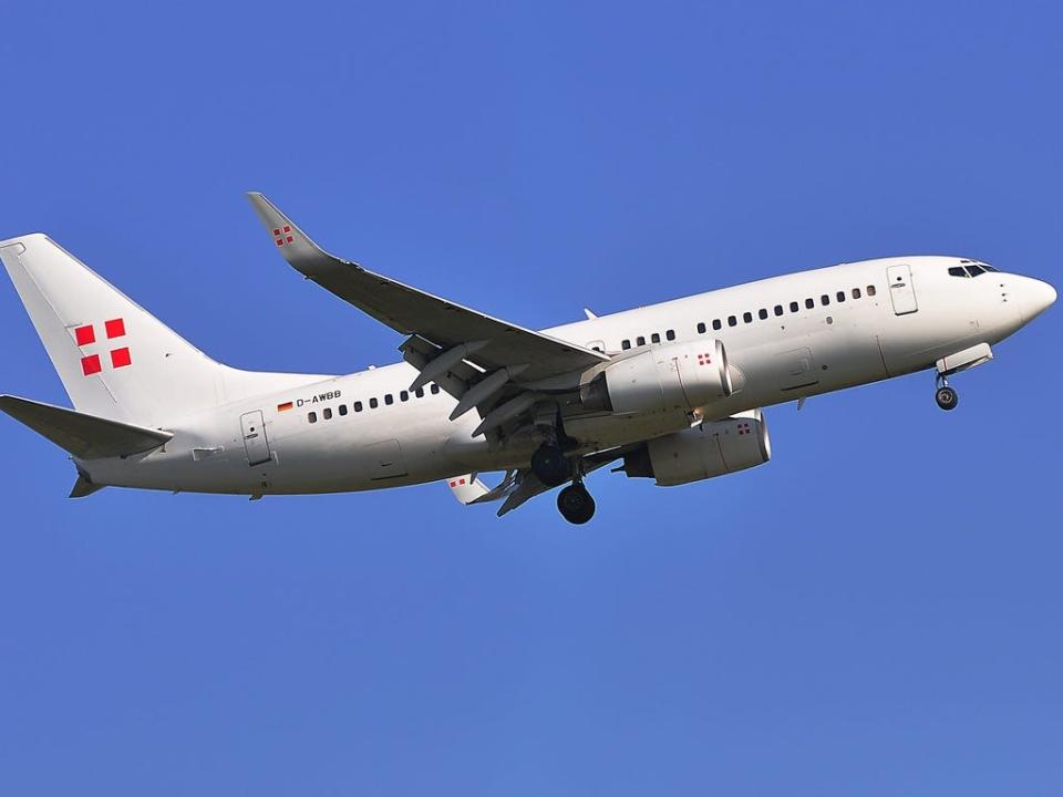 A PrivatAir Boeing Business Jet 737.