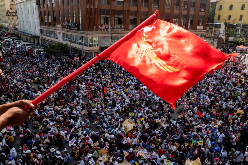 FILE PHOTO: Protest against the military coup in Yangon