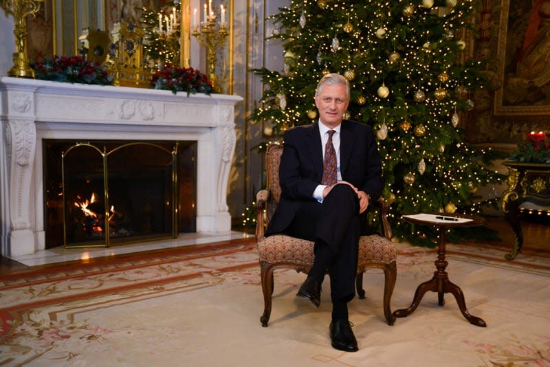 Felipe de los belgas dando el discurso navideño