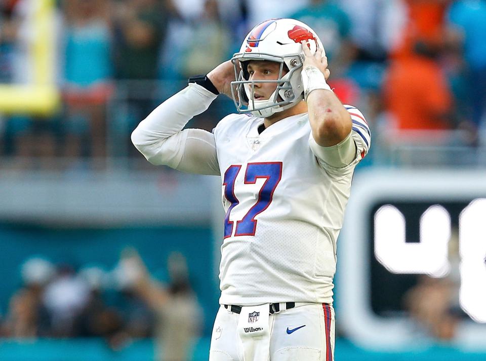 Josh Allen and Charles Clay came up just short of a miracle finish against the Dolphins on Sunday. (Getty)