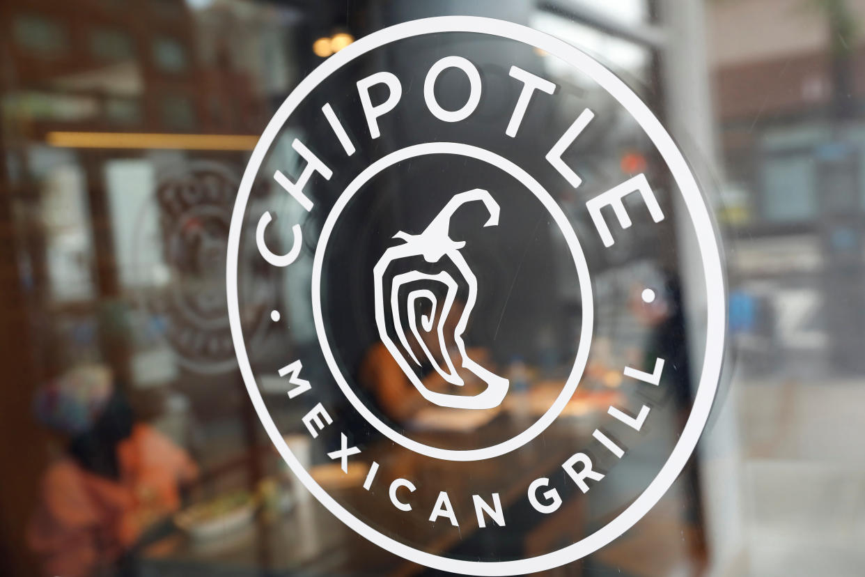 The logo of Chipotle Mexican Grill is seen at the Chipotle Next Kitchen in Manhattan, New York, U.S., June 28, 2018.  REUTERS/Shannon Stapleton