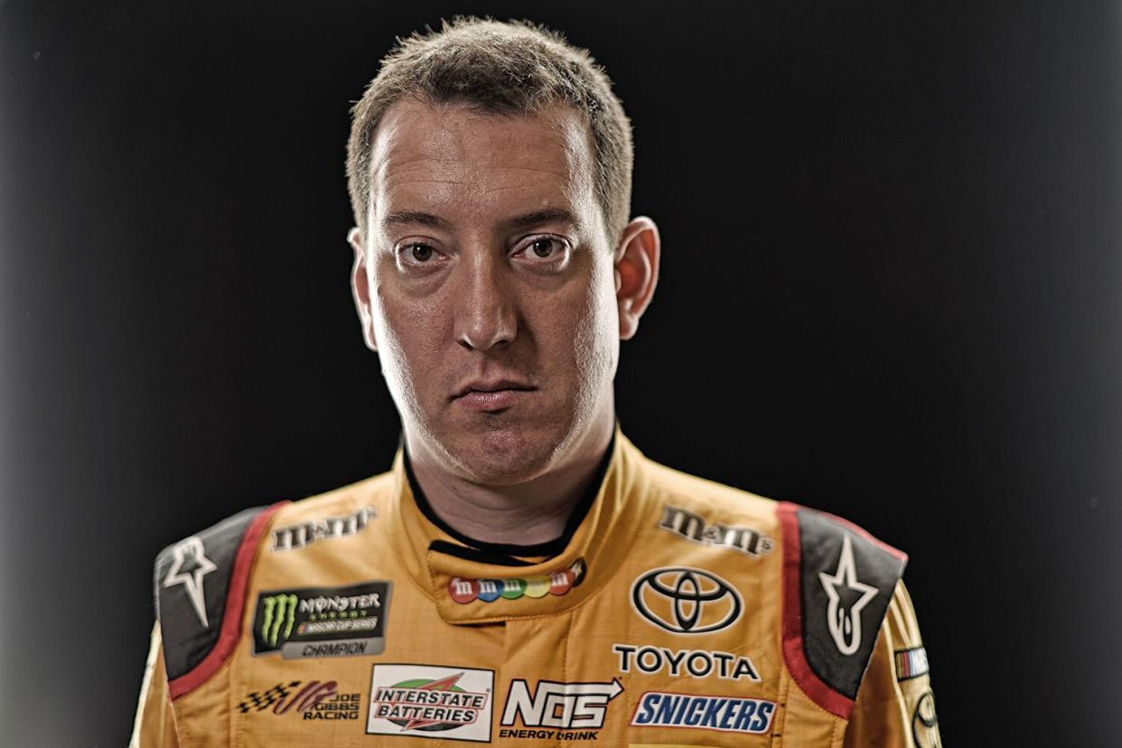 CHARLOTTE, NC - JANUARY 24: Monster Energy NASCAR Cup Series driver Kyle Busch poses for a photo during the NASCAR 2017 Media Tour at the Charlotte Convention Center on January 24, 2017 in Charlotte, North Carolina. (Photo by Jared C. Tilton/Getty Images)