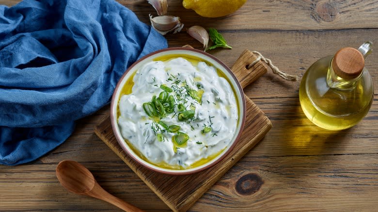 tzatziki dip overhead