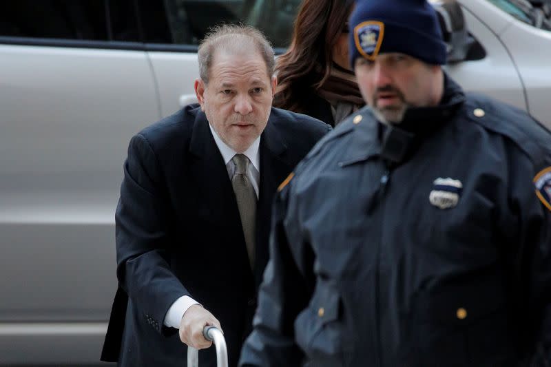 Film producer Harvey Weinstein arrives at New York Criminal Court for his sexual assault trial in New York