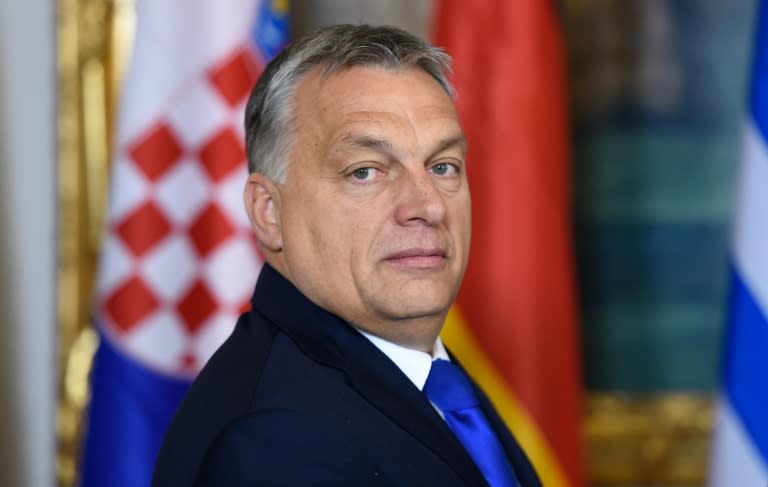 Hungary's Prime minister Viktor Orban arrives for a meeting between leaders of countries along the Balkan migrant route into the EU in Vienna on September 24, 2016