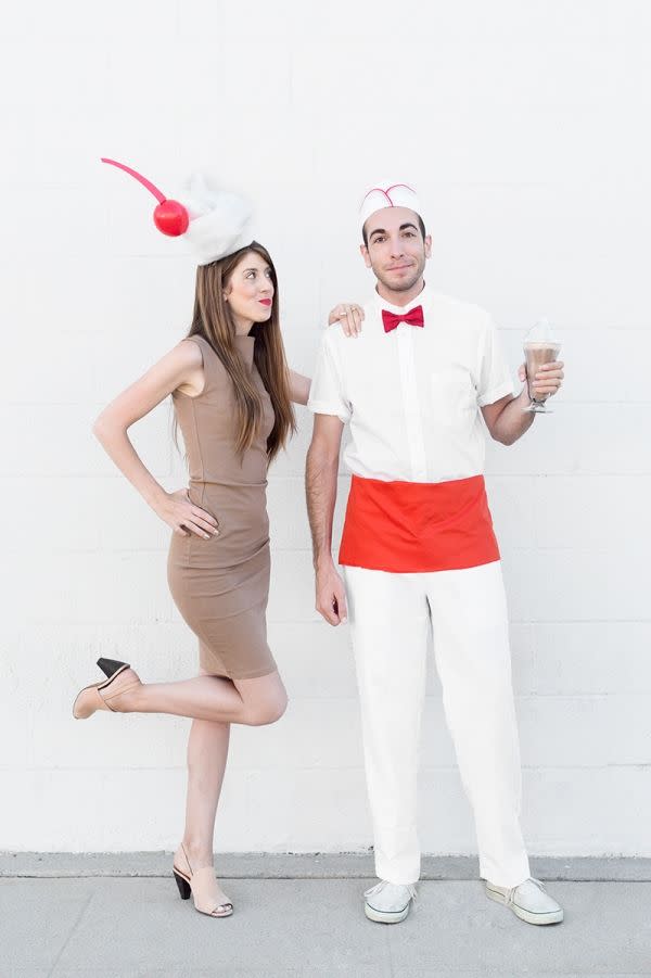 couples halloween costumes milkshake and soda jerk