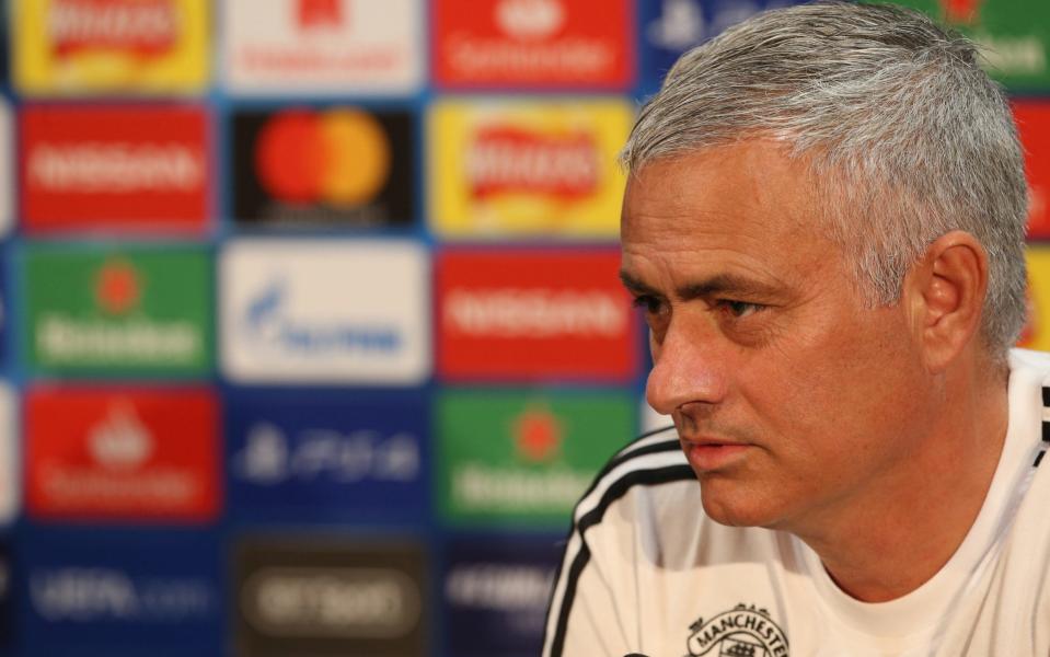 Mourinho grew increasingly irritated by questions about Real Madrid at his press conference  - Manchester United