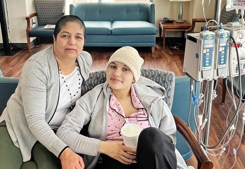Wessington Springs high school student Estrellita Cardona, who died earlier this year of leukemia, is pictured with her mother at Sanford Children's Hospital. Cardona's classmates rallied around her by launching “Team Estrellita” and hosting fundraising events to help the family.