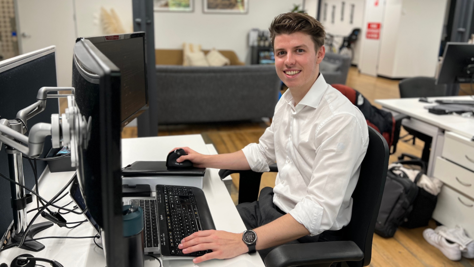 Oscar Crosbie graduate accountant working in job