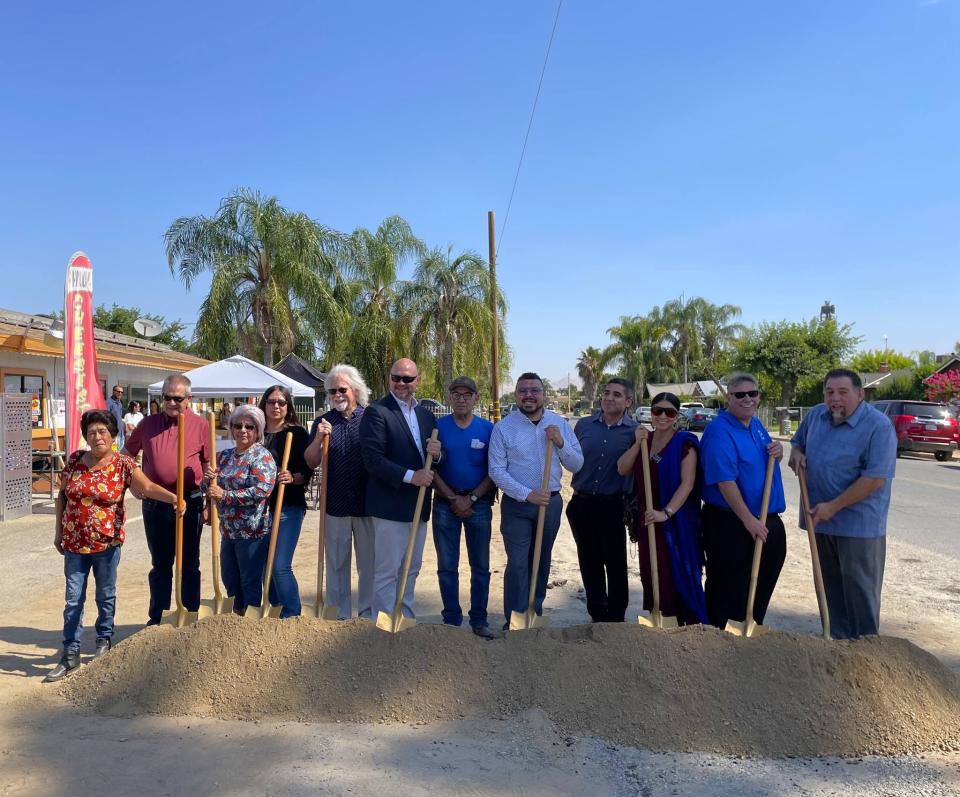 Tulare County officials and Ivanhoe community leaders break ground on the Road 160 Project on June 18, 2024.