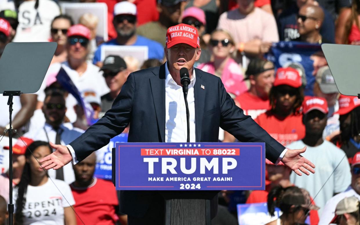 Donald Trump addresses supporters in Virginia, a day after his debate with Joe Biden