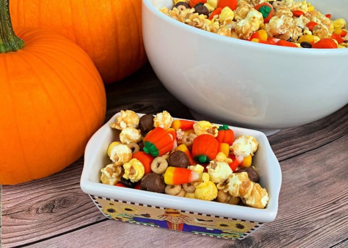 <p>Krista Marshall</p><p>A fun fall treat that is as simple as taking a bunch of favorite autumn treats and dumping them together in a bowl.</p><p><strong>Get the recipe: <a href="/1093069/kristamarshall/scarecrow-crunch-halloween-snack-mix/" data-ylk="slk:Scarecrow Crunch;elm:context_link;itc:0;sec:content-canvas" class="link rapid-noclick-resp">Scarecrow Crunch</a></strong></p>
