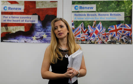 Sandra Khadhouri of Renew poses for a photograph at the launch of the new political party in London, Britain, February 19, 2018. REUTERS/Peter Nicholls