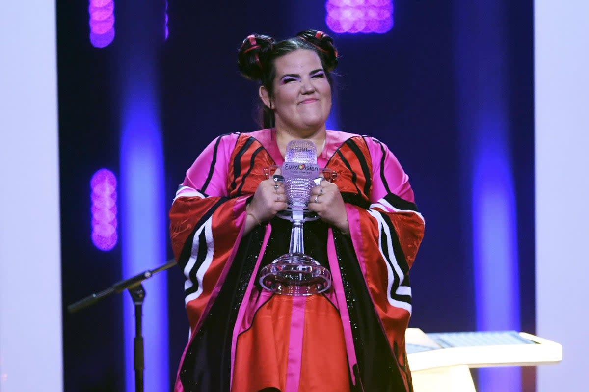 Netta celebrating after her Eurovision win  (AFP/Getty Images)
