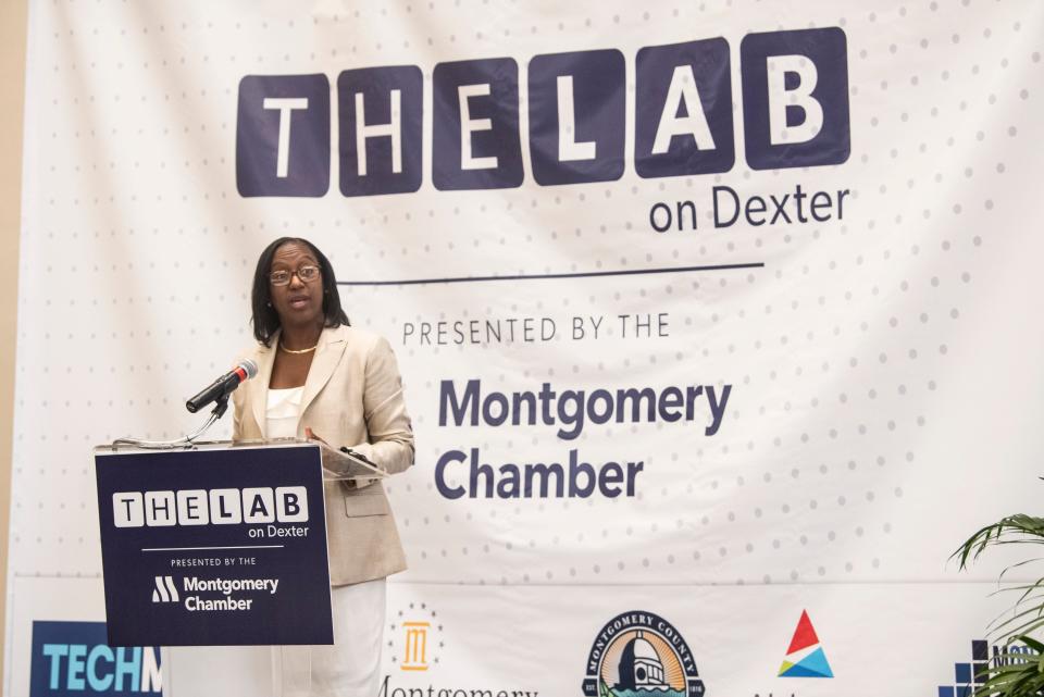 Charisse Stokes, Executive Director of TechMGM, called app development "the career field that's in the highest demand in the state for the upcoming year." She's shown here at The Lab on Dexter in Montgomery on Aug. 30, 2021.